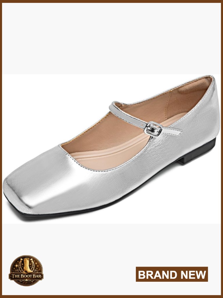 Women Mary Jane Slip On Ankle Strap Dress Flats With Memory Foam